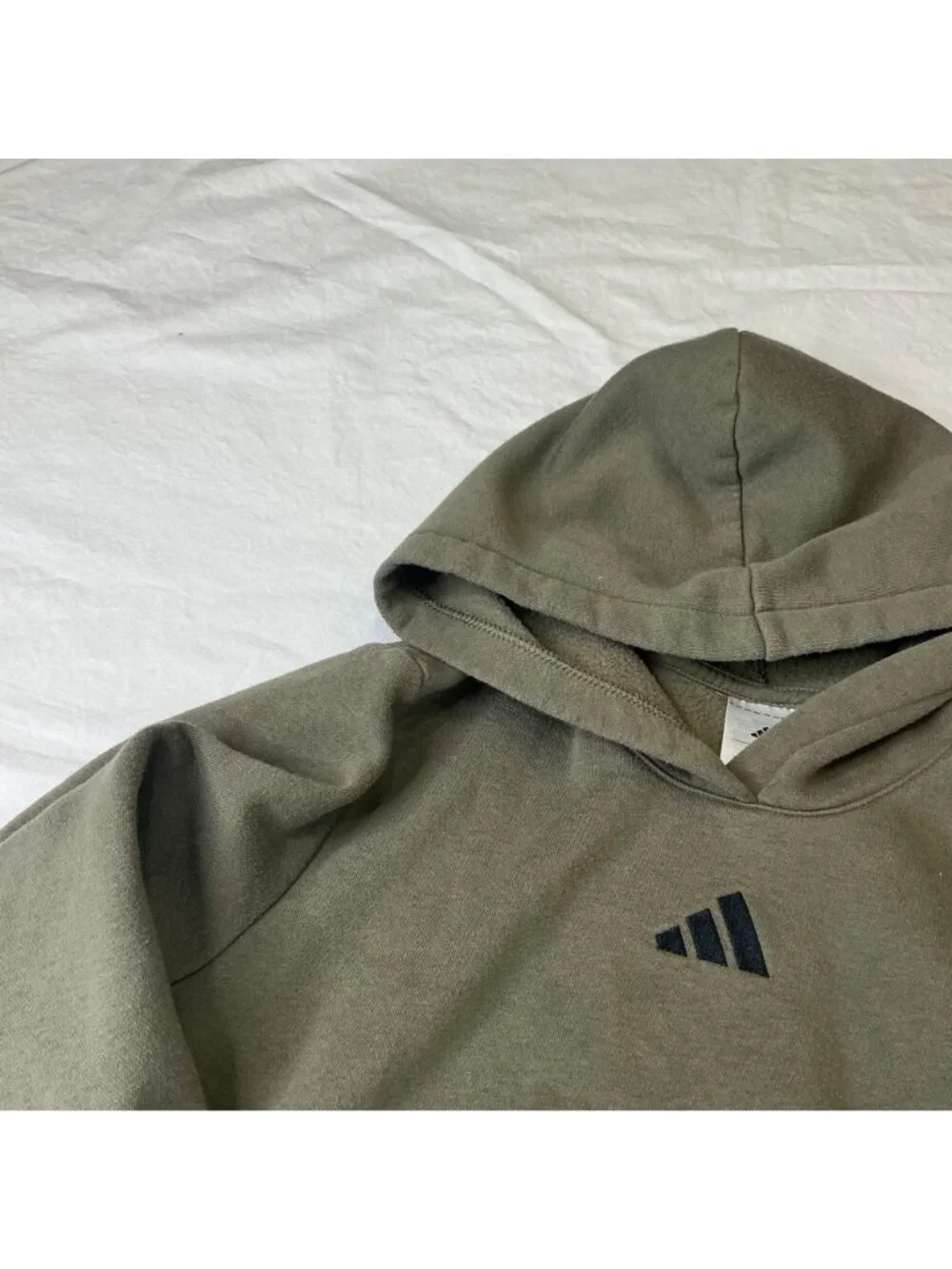 Adidas Boys Olive Green Hoodie Jogger M (10/12) Essential Small Logo Fleece Set